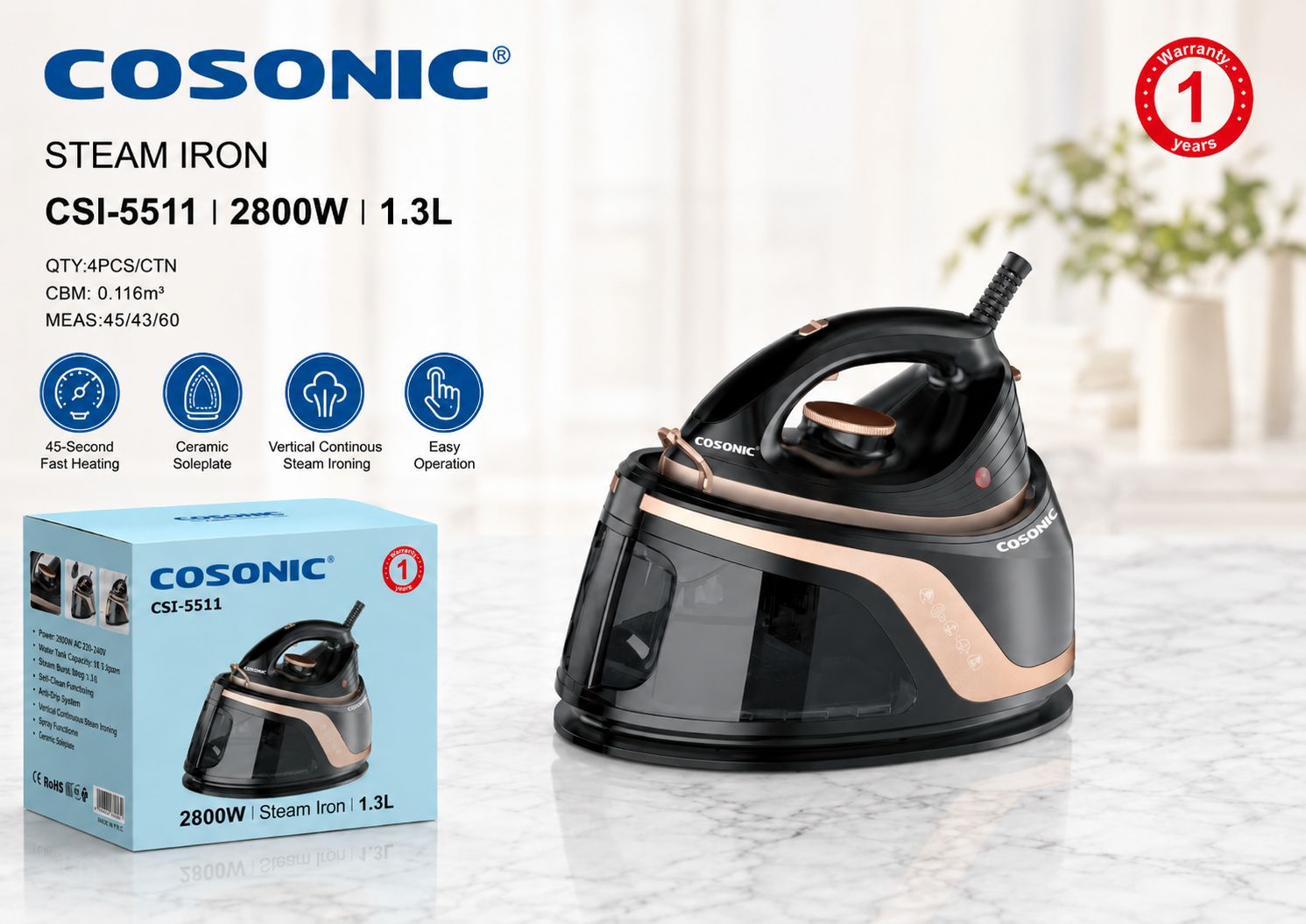 COSONIC 蒸汽熨斗 CSI-5511广告单