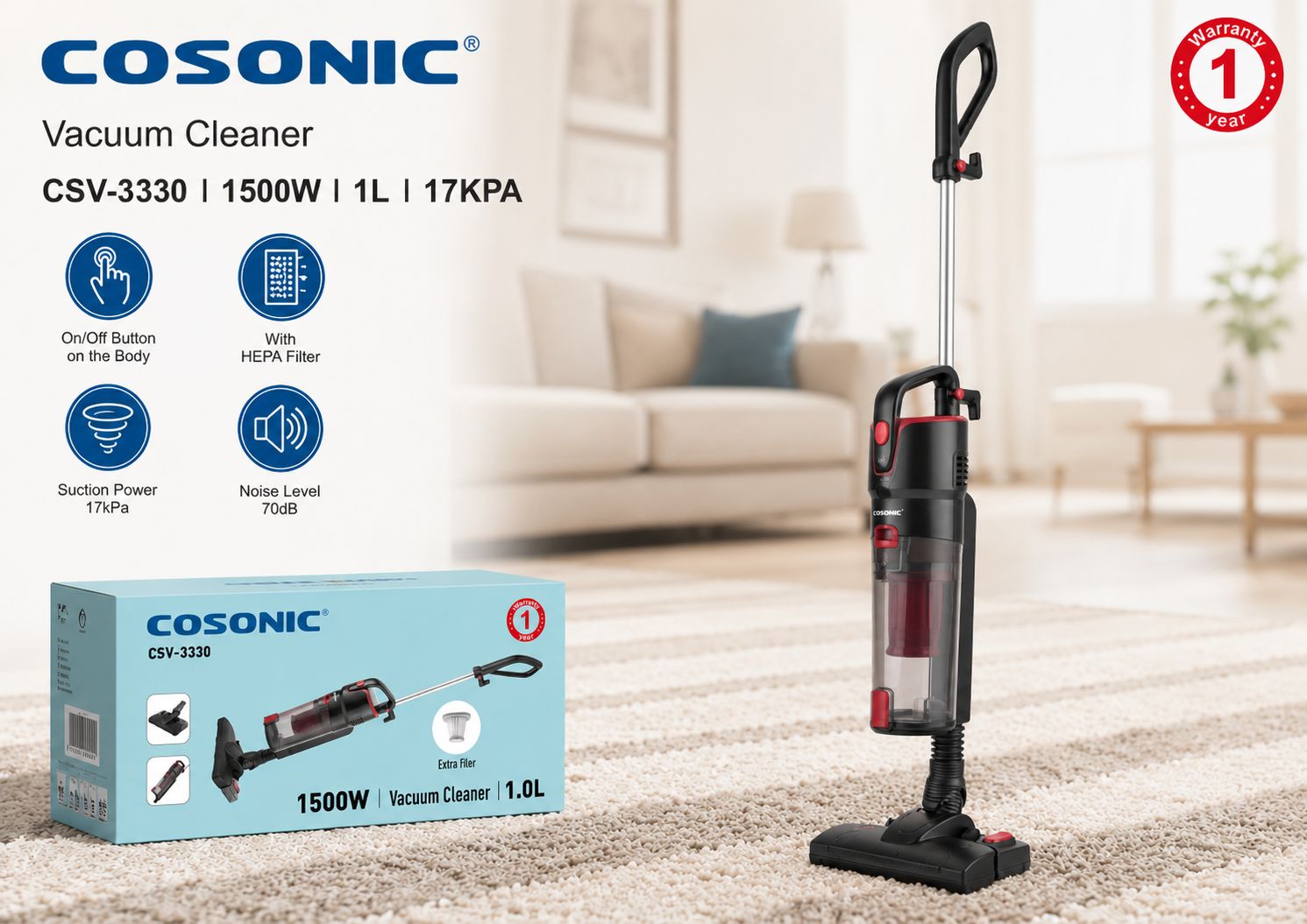 Stick Vacuum Cleaner CSV-3330 product presentation