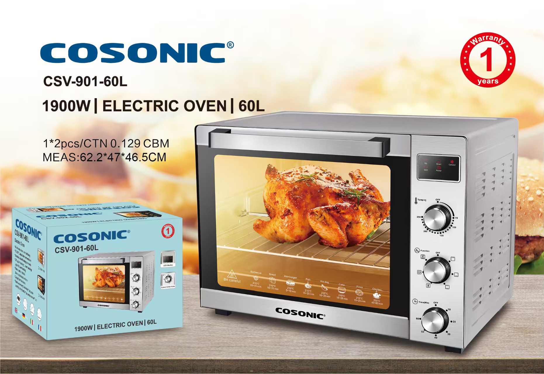 Electric Oven CSV-901-60L product presentation
