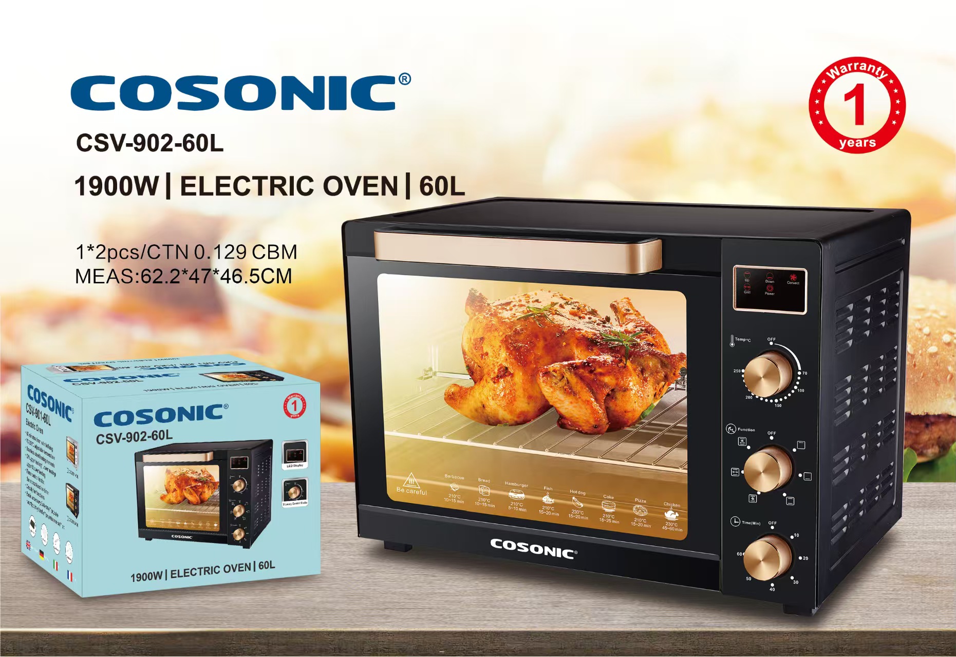 Electric Oven CSV-902-60L product presentation