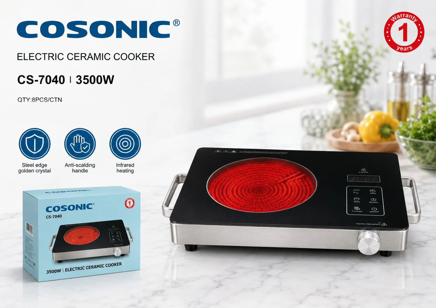 اجاق گاز سرامیکی CS-7040 ارائه محصول