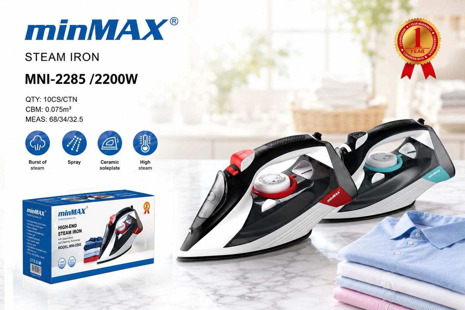 Steam Iron MNI-2285 product presentation