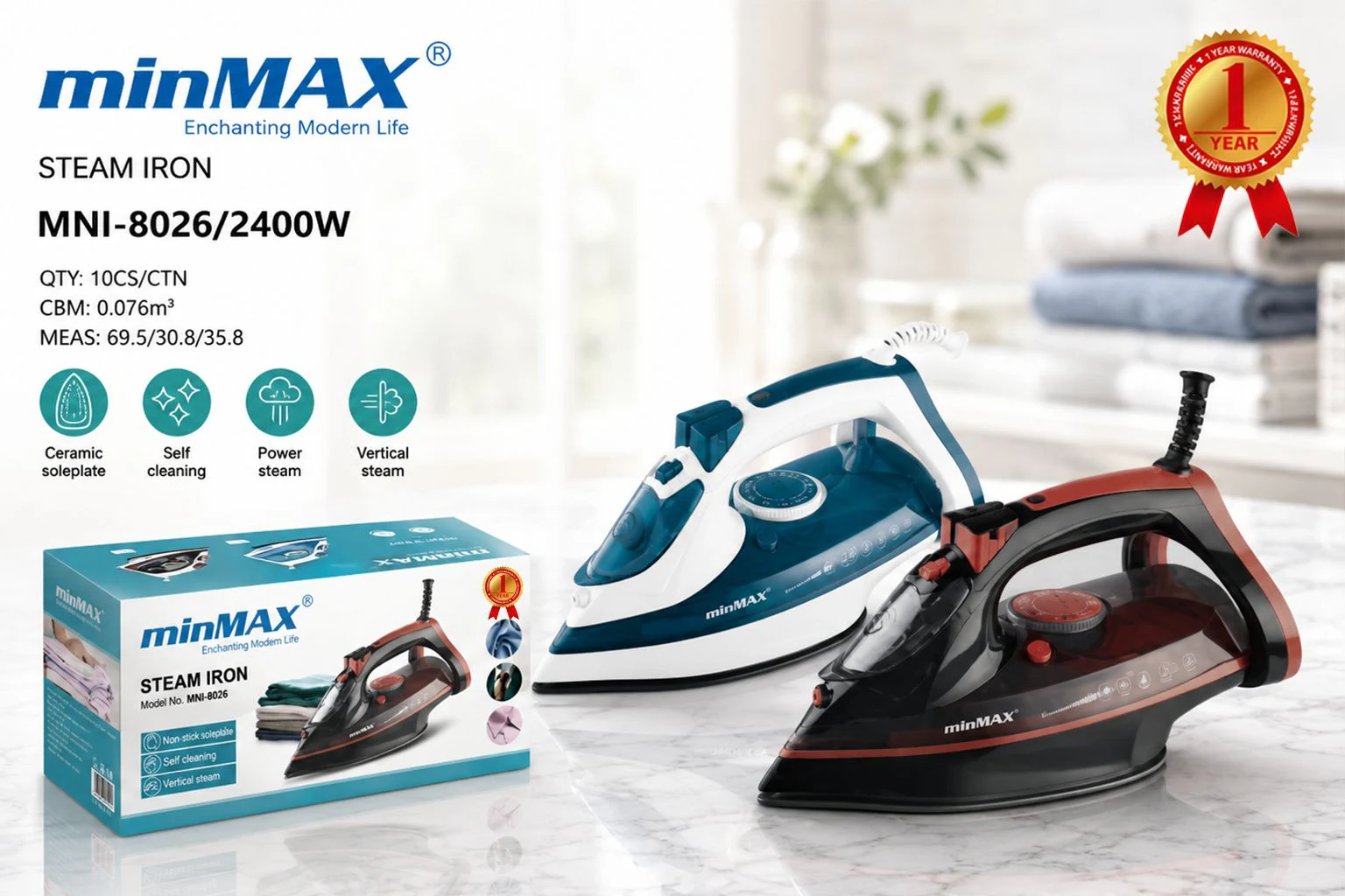 اتو بخار MNI-8026 ارائه محصول