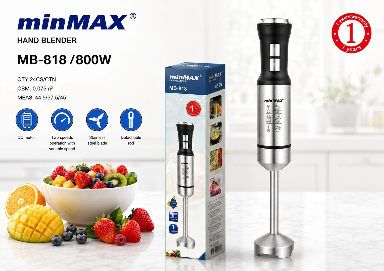 Hand Blender MB-818 product presentation
