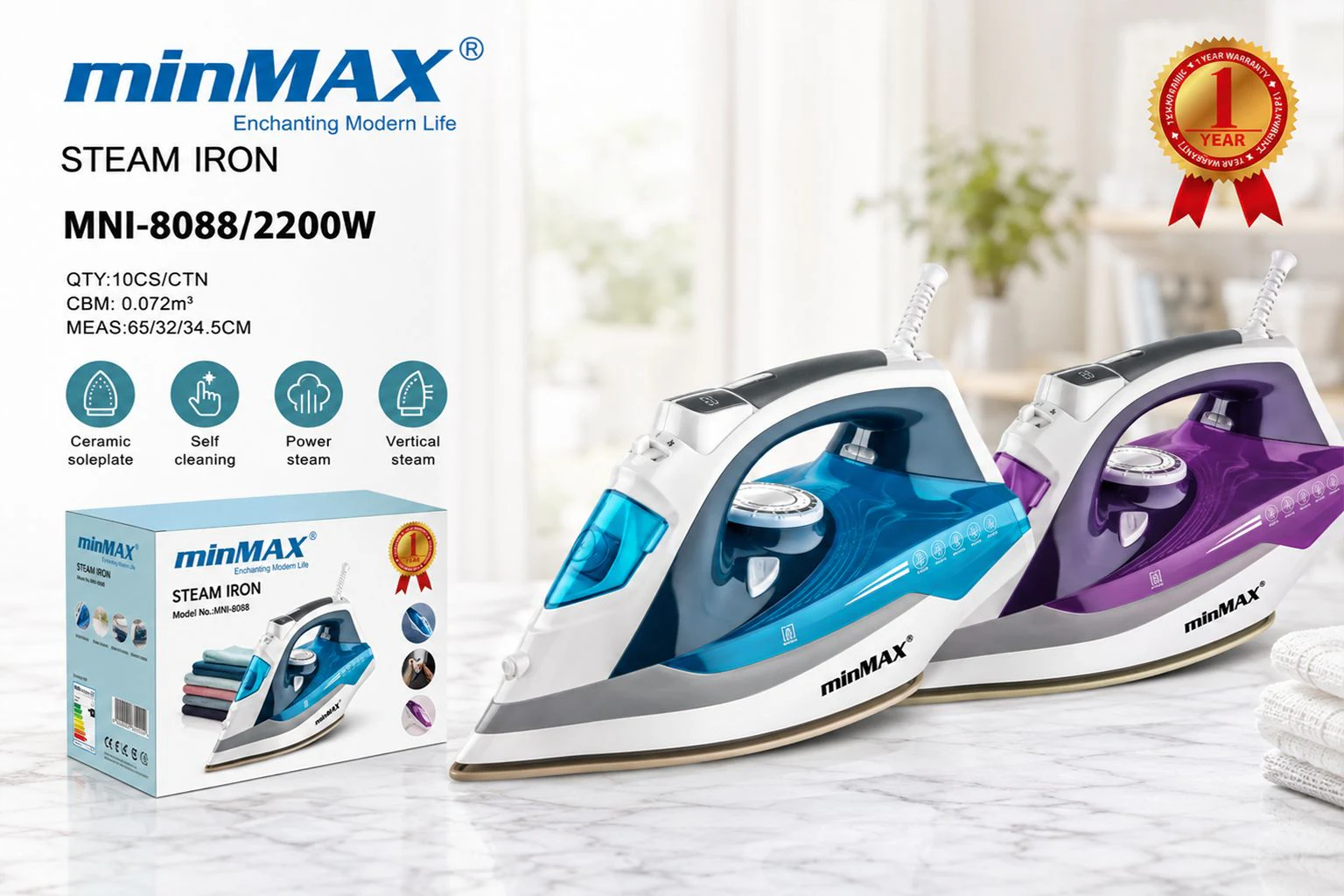 Steam Iron MNI-8088 product presentation