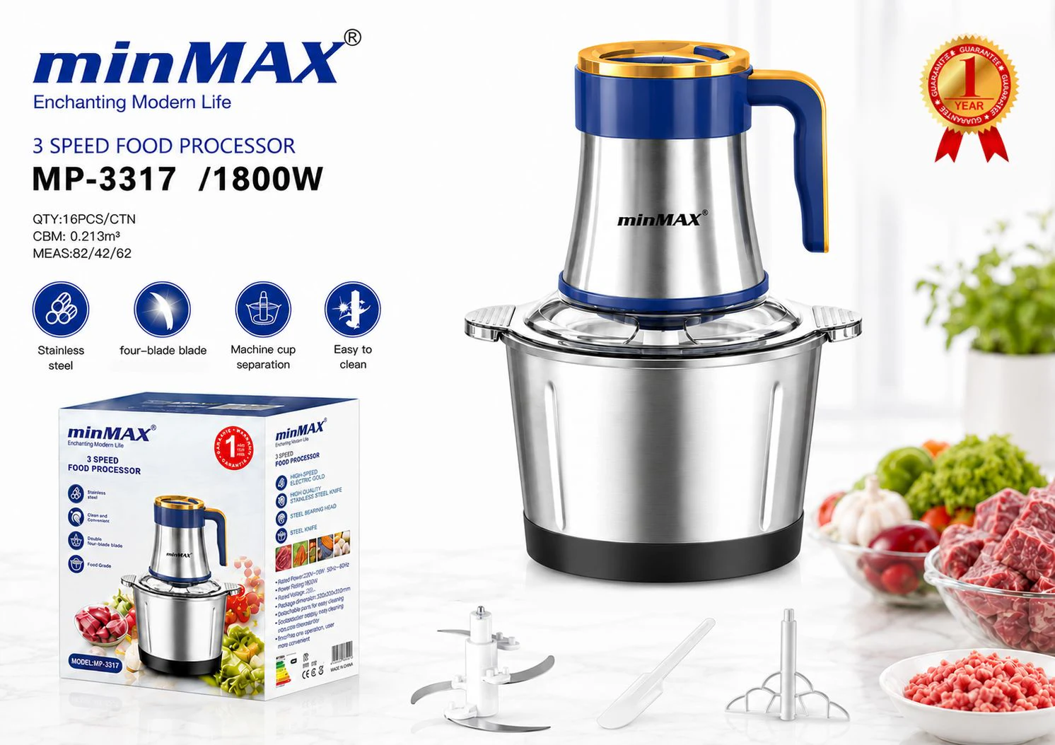 Presentazione del prodotto Tritatutto per alimenti MP-3317