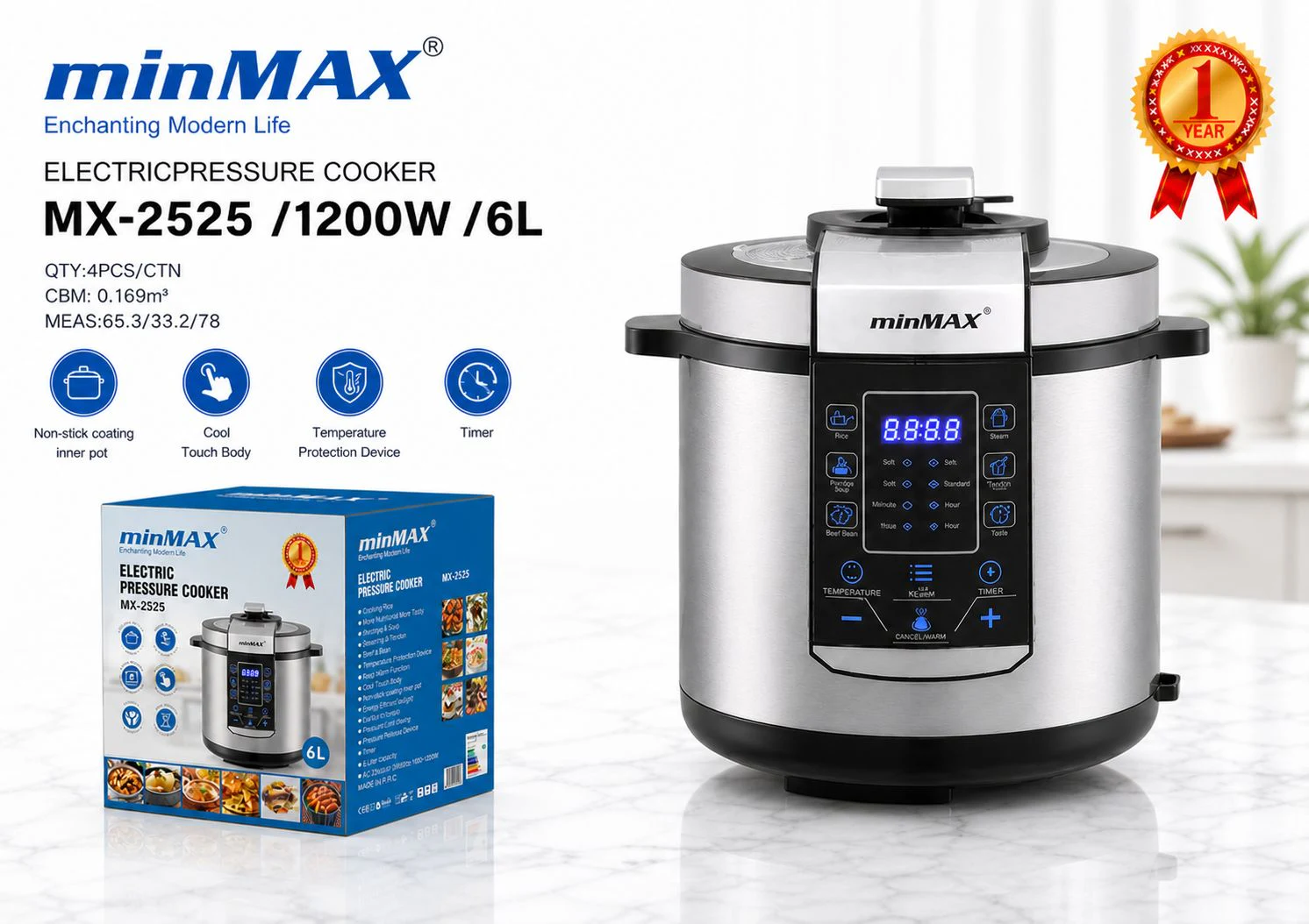 Olla a presión eléctrica MX-2525 presentación del producto
