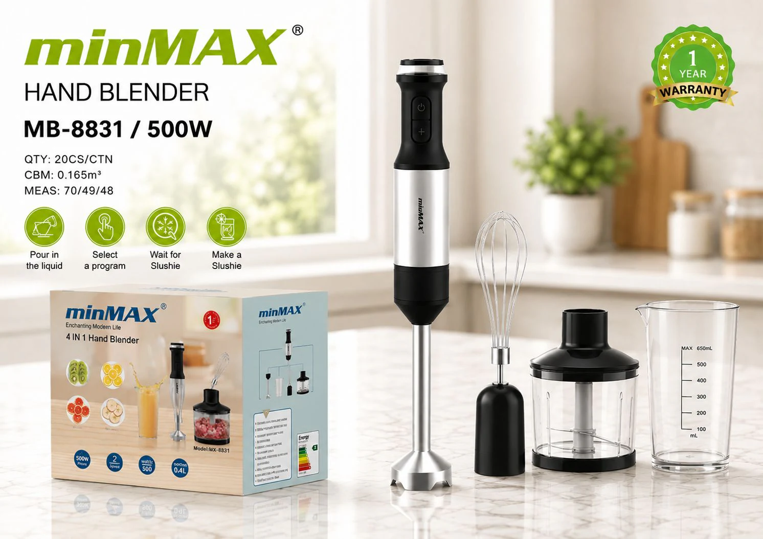 Multifunctional Hand Blender MX-8831 product presentation