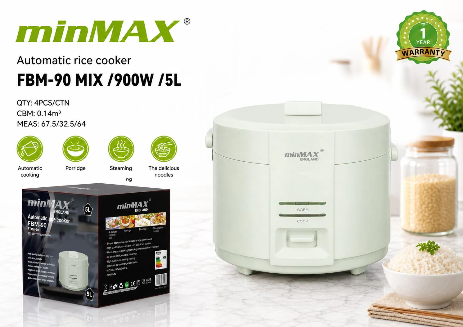Rice Cooker FBM-90 product presentation