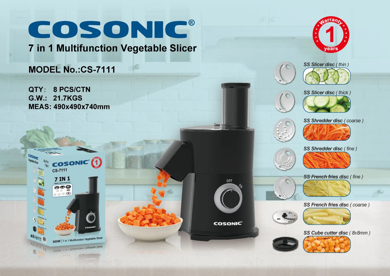Vegetable Cutter CS-7111 product presentation