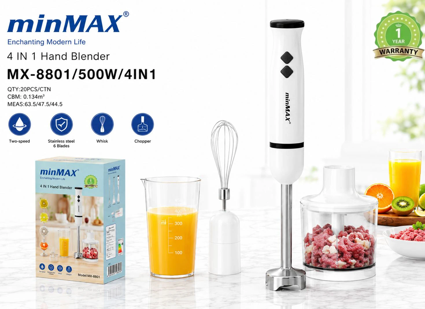 مخلوط کن دستی چند منظوره MX-8801 ارائه محصول