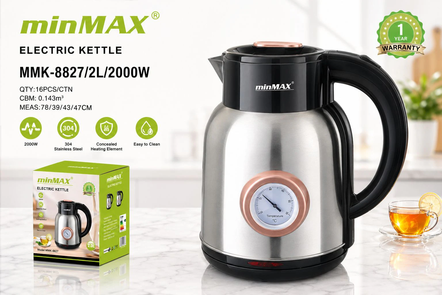 Presentazione del prodotto Bollitore elettrico MMK-8827