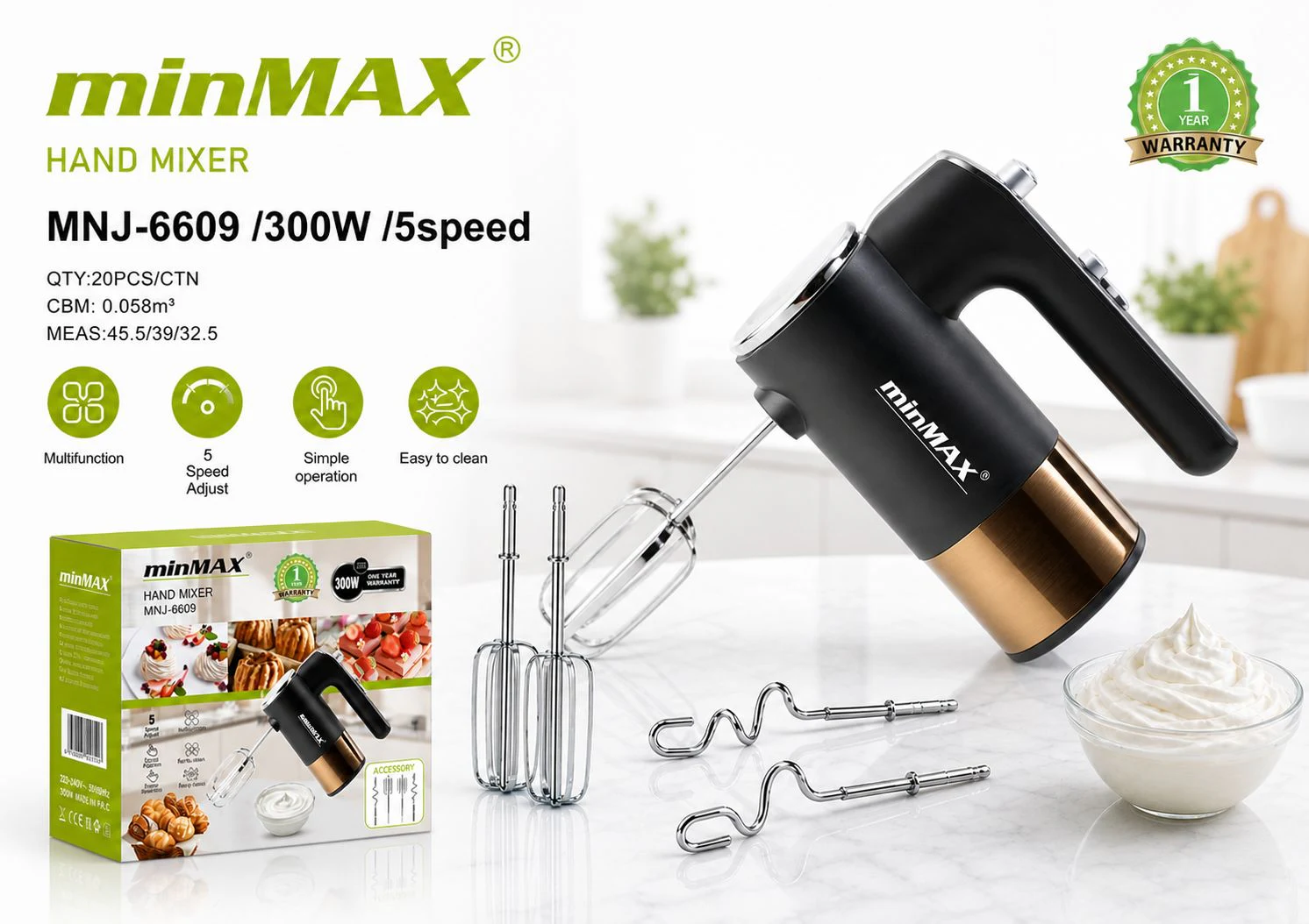 Hand Mixer MNJ-6609 product presentation
