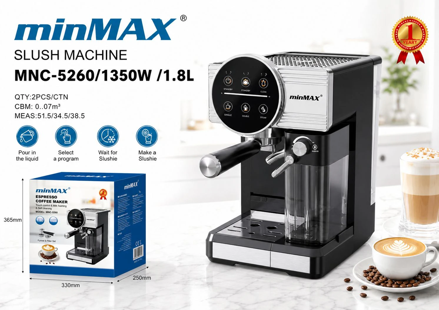 Meaisín Caife Espresso MNC-5260 cur i láthair táirge
