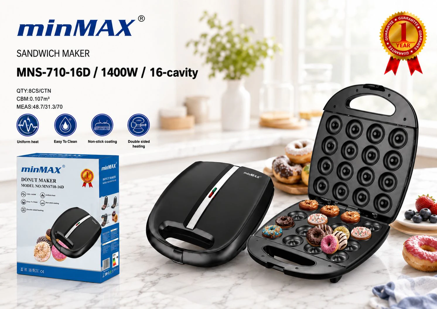 Сэндвічніца MNS-710-16D прэзентацыя прадукту