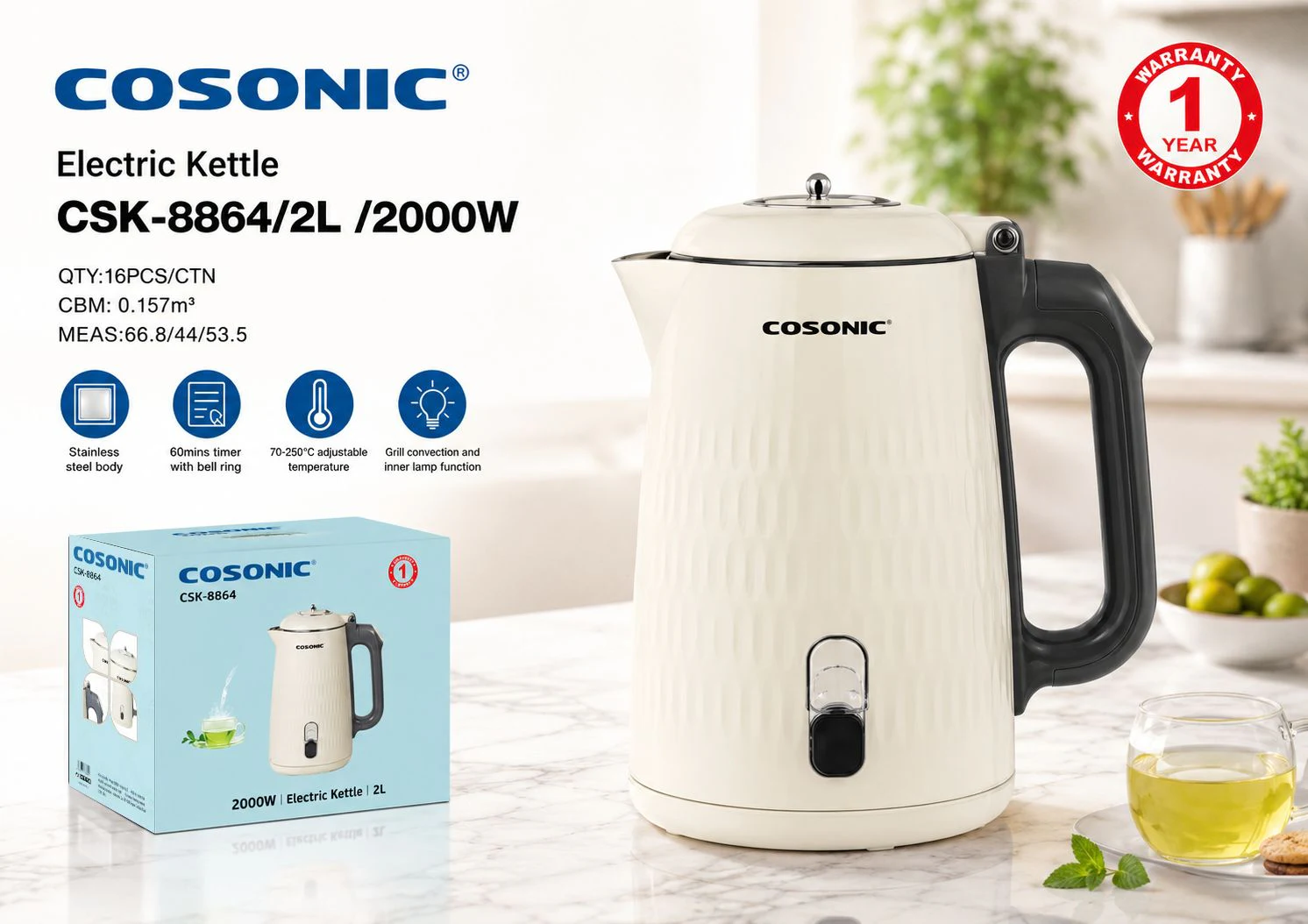 Presentazione del prodotto Bollitore elettrico CSK-8864