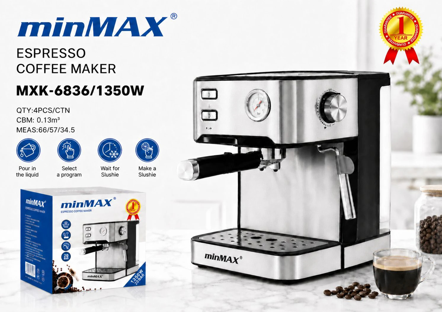قهوه ساز اسپرسو MXK-6836 ارائه محصول